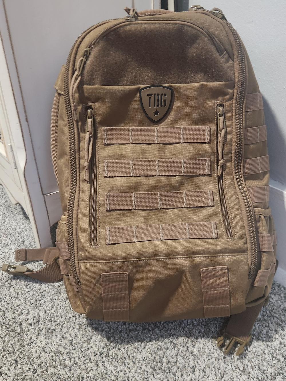 Tactical Baby Gear Daypack Diaper travel Bag Backpack Coyote Brown W/ Patch